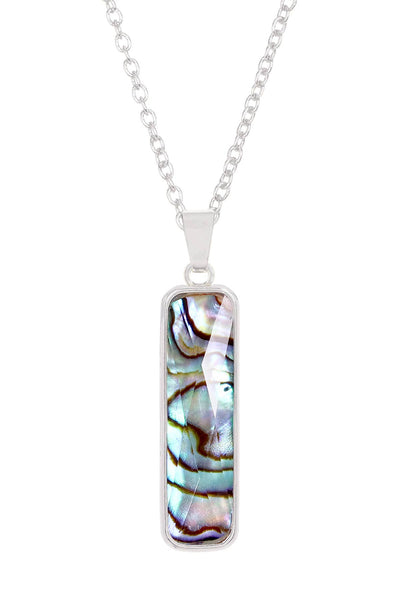 Abalone Rectangle Pendant Necklace - SF