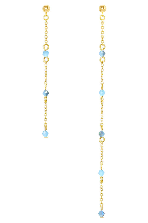 Blue Austrian Crystal Drop Earrings - GF
