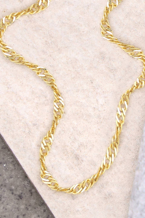 14k Gold Plated 2mm Singapore Chain - GP