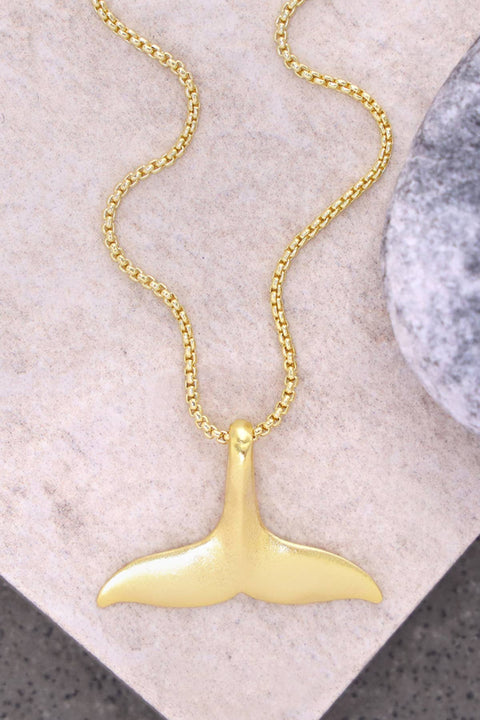 Whale Tail Pendant Necklace - GF