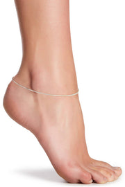 Silver Plated 1.2mm Box Chain Anklet - SP