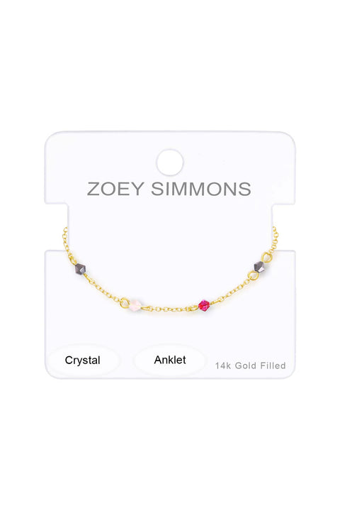 Pink Austrian Crystal Anklet - GF