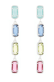 Mixed Crystal Station Earrings - SF