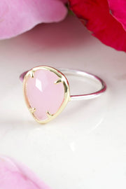 Rose Crystal Teardrop Ring - SF