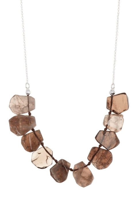 Smoky Quartz Bib Necklace - SF