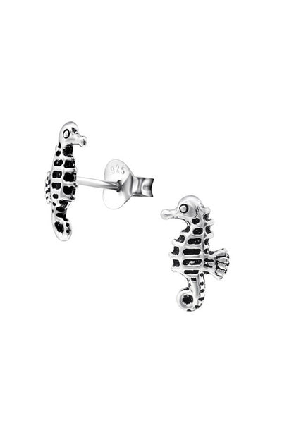 Sterling Silver Seahorse Ear Studs - SS