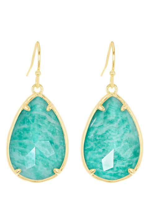 Amazonite Pear Cut Earrings - GF