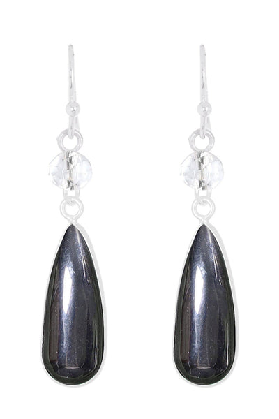 Hematite & Crystal Quartz Earrings - SF