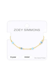 Blue Austrian Crystal Anklet - GF