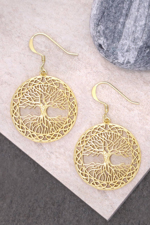 Tree Of Life Drop Earrings - GF