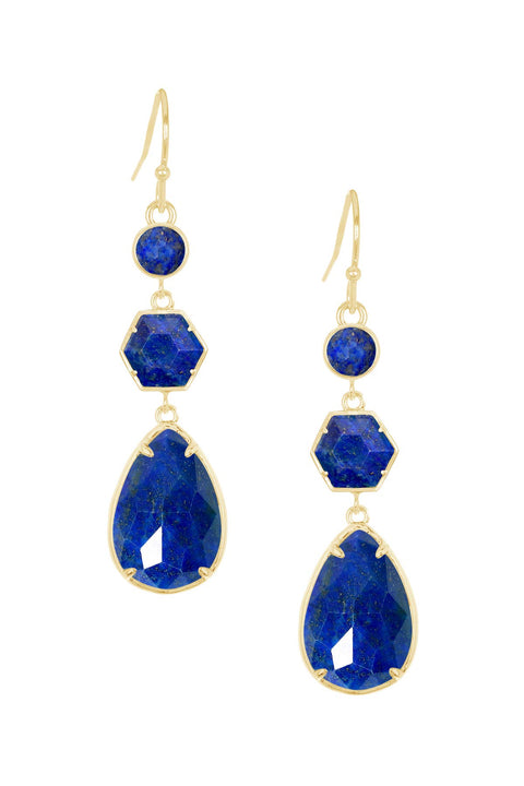 Lapis Statement Earrings - GF