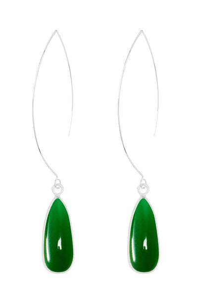 Green Onyx Threader Earrings - SF