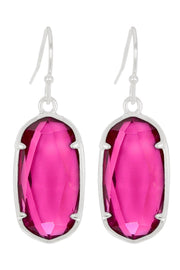 Raspberry Crystal Drop Earrings - SF