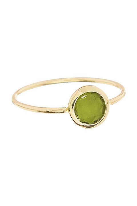 Peridot Crystal Petite Round Ring - GF