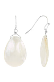 Sterling Silver & Mother Of Pearl Basic Drop Earrings - SS