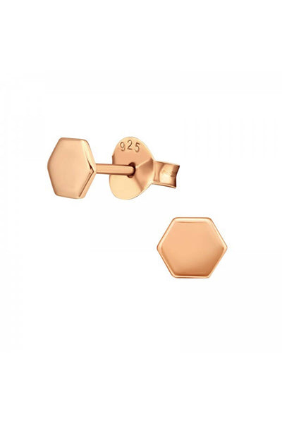 Sterling Silver Hexzagon Ear Studs - RG