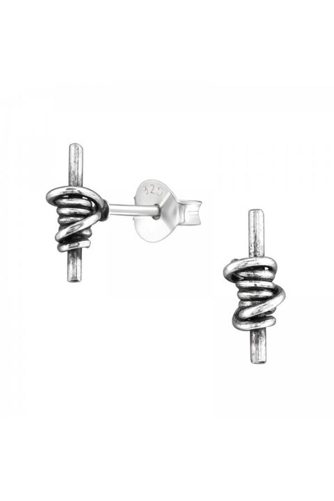 Sterling Silver Knot Ear Studs - SS