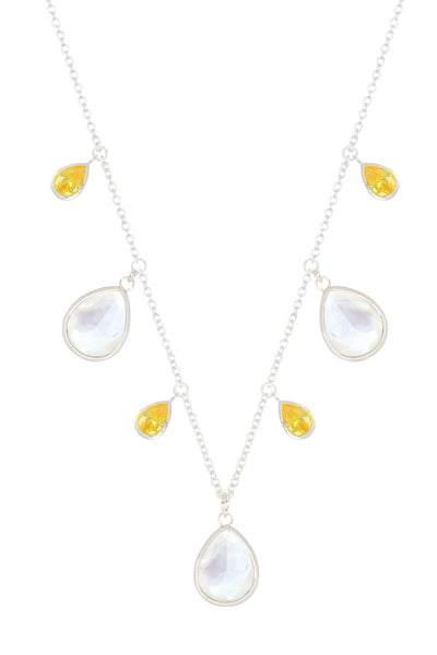 Mother Of Pearl Station Necklace - SF
