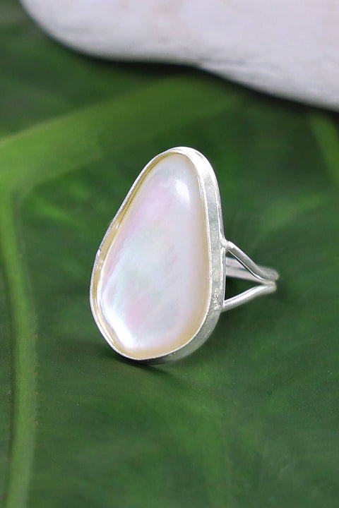 Sterling Silver Mother Of Pearl Ring - SS