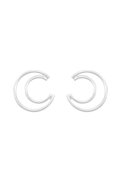 Sterling Silver Moon Post Earrings - SS