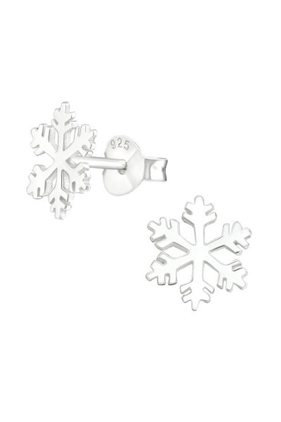 Sterling Silver Snowflake Ear Studs - SS