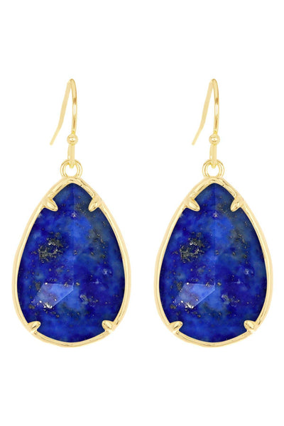 Lapis Pear Cut Earrings - GF