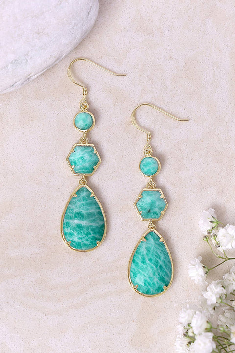 Amazonite Statement Earrings - GF