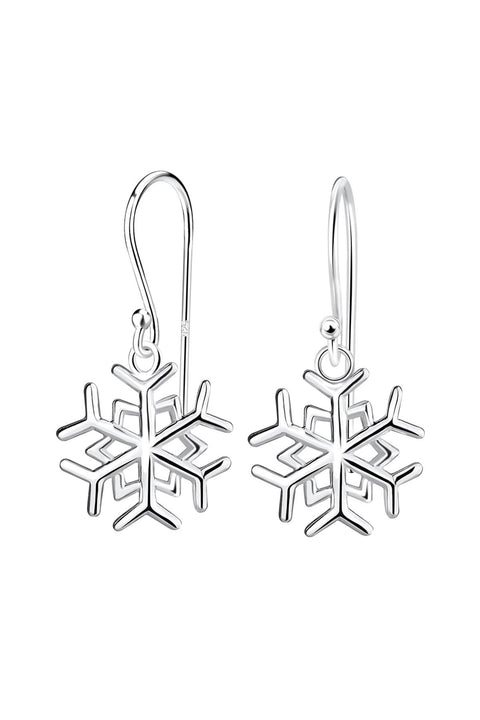 Sterling Silver Snowflake Drop Earrings - SS