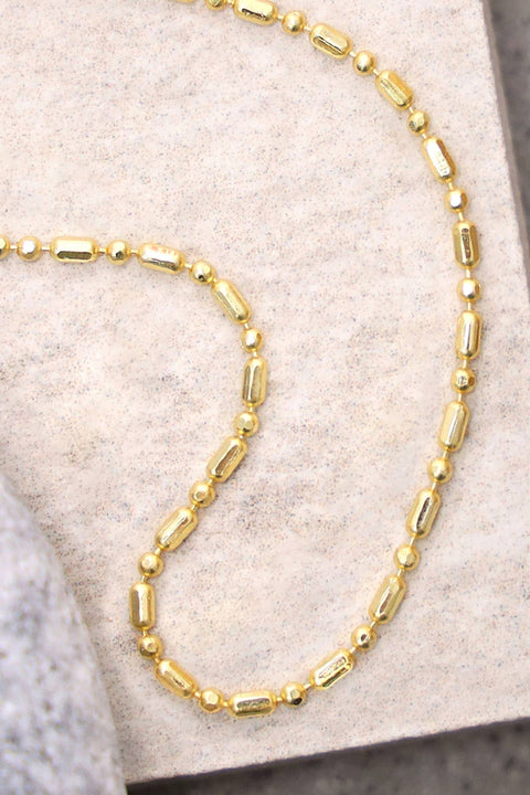 14k Gold Plated 1.2mm Fancy Bead Chain - GP