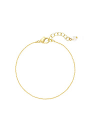 14k Gold Plated 1mm Cable Chain Bracelet - GP