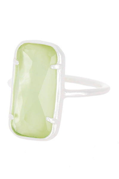 Green Mother Of Pearl Quartz Ring - SF