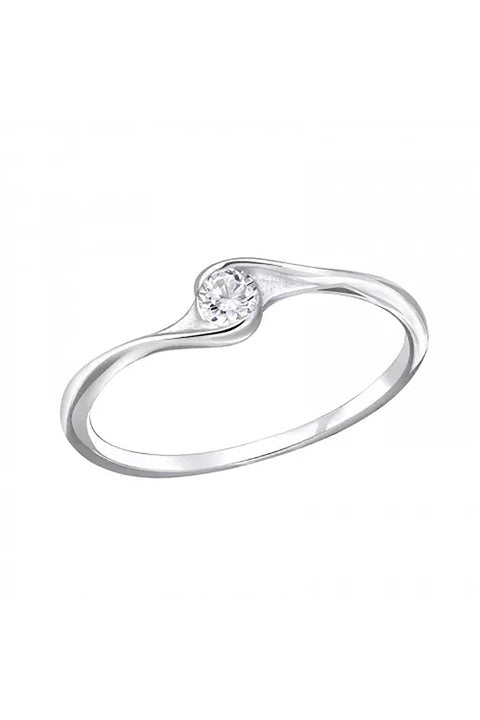 Sterling Silver Ring With CZ - SS