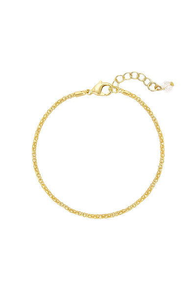 14k Gold Plated 2mm Popcorn Chain Bracelet - GP