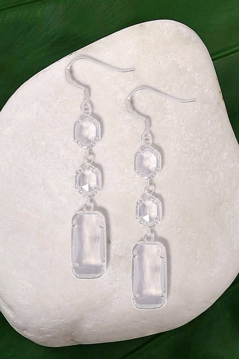 Moonstone Crystal Drop Earrings - SF