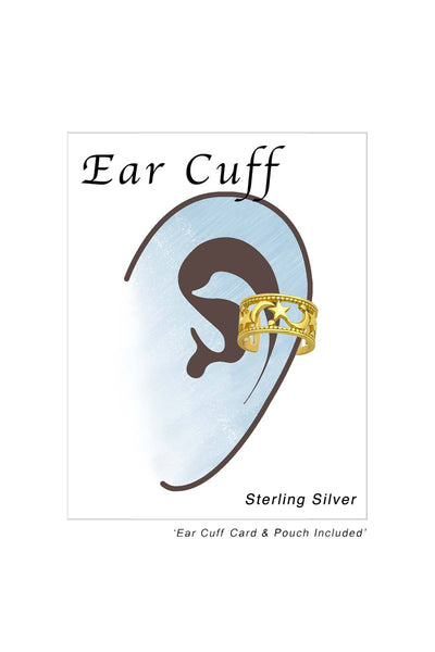 Sterling Silver Moon and Star Ear Cuff - VM