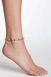 Victoria Lapis Beaded Anklet Chain - GF