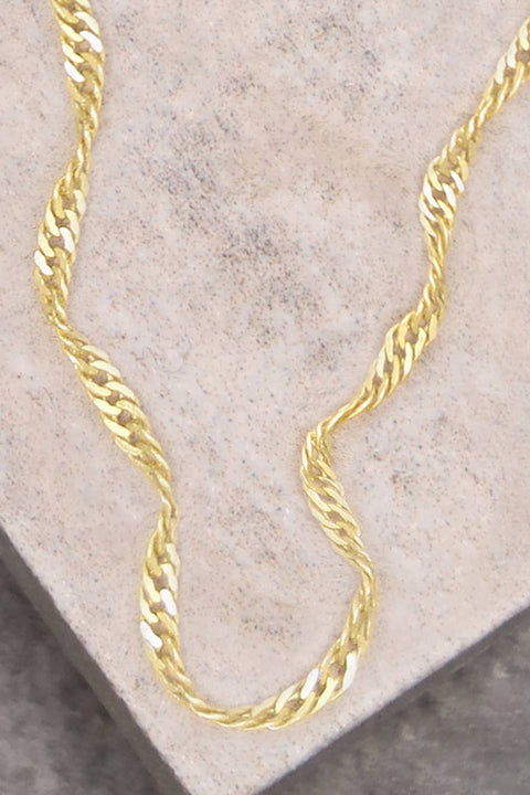 14k Gold Plated 1.5mm Singapore Chain - GP