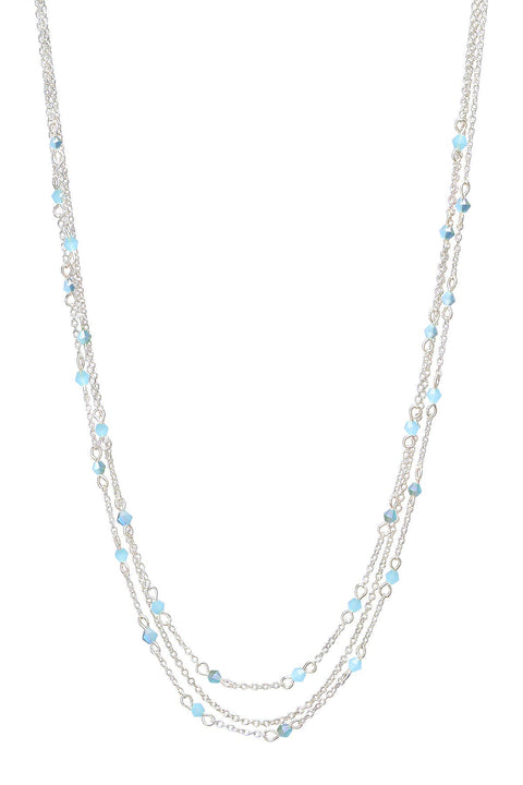 Blue Austrian Crystal Multi Strand Necklace - SF