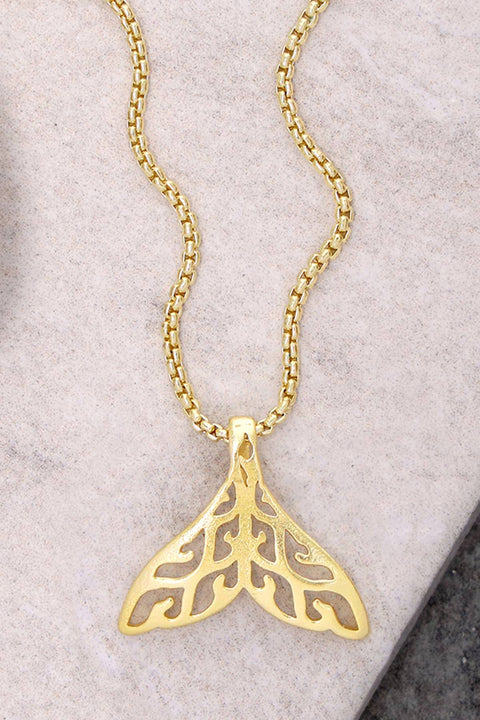 Whale Tail Pendant Necklace - GF