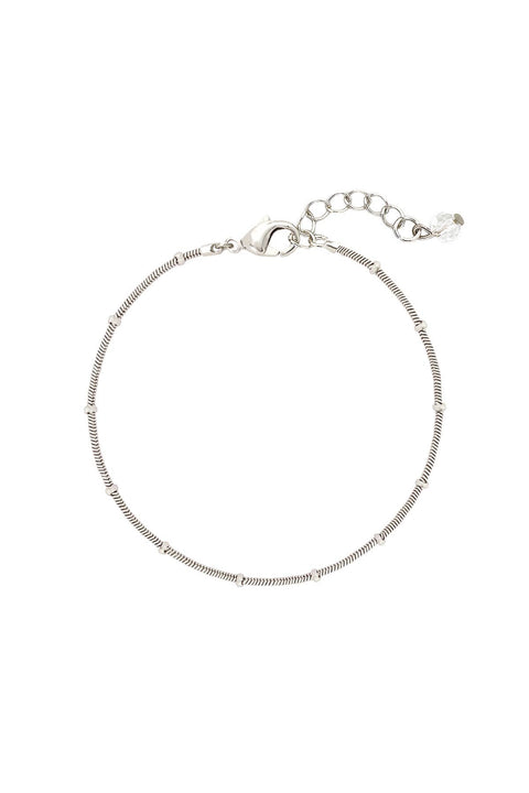 Silver Plated 1mm Bead Chain Bracelet - SP