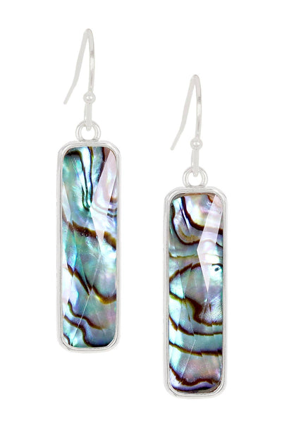 Abalone Quartz Rectangle Earrings - SF