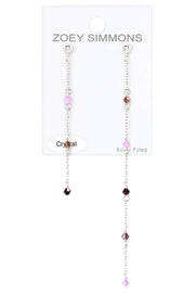 Purple Austrian Crystal Drop Earrings - SF
