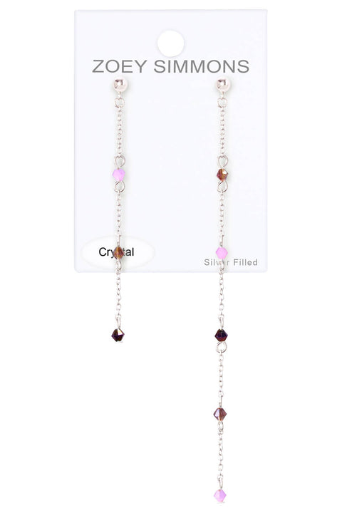 Purple Austrian Crystal Drop Earrings - SF