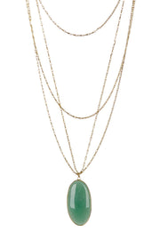 Green Aventurine Multi Strand Drape Necklace - GF