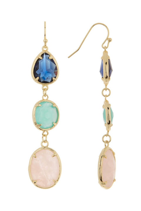 Mixed Crystal Drop Earrings - GF