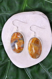 Crazy Lace Agate Statement Earrings - SF