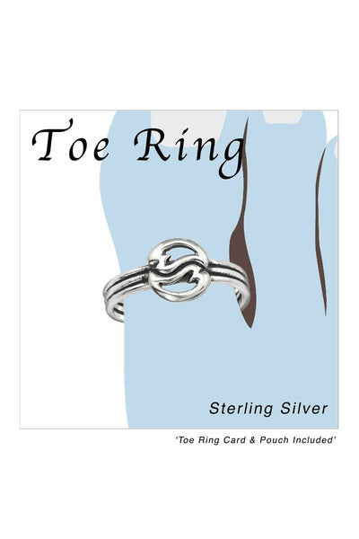 Sterling Silver Curved Heart Adjustable Toe Ring - SS