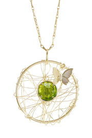 Peridot Crystal Dreamcatcher Necklace - GF