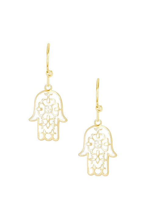 Hamsa Drop Earrings - GF