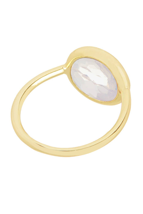 Moonstone Crystal Round Ring - GF